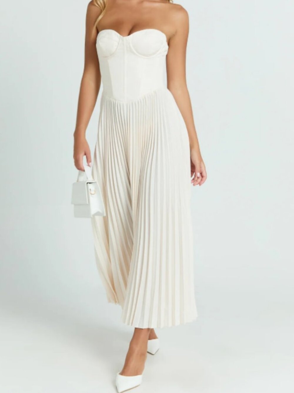 Showpo Cream Midi Dress
